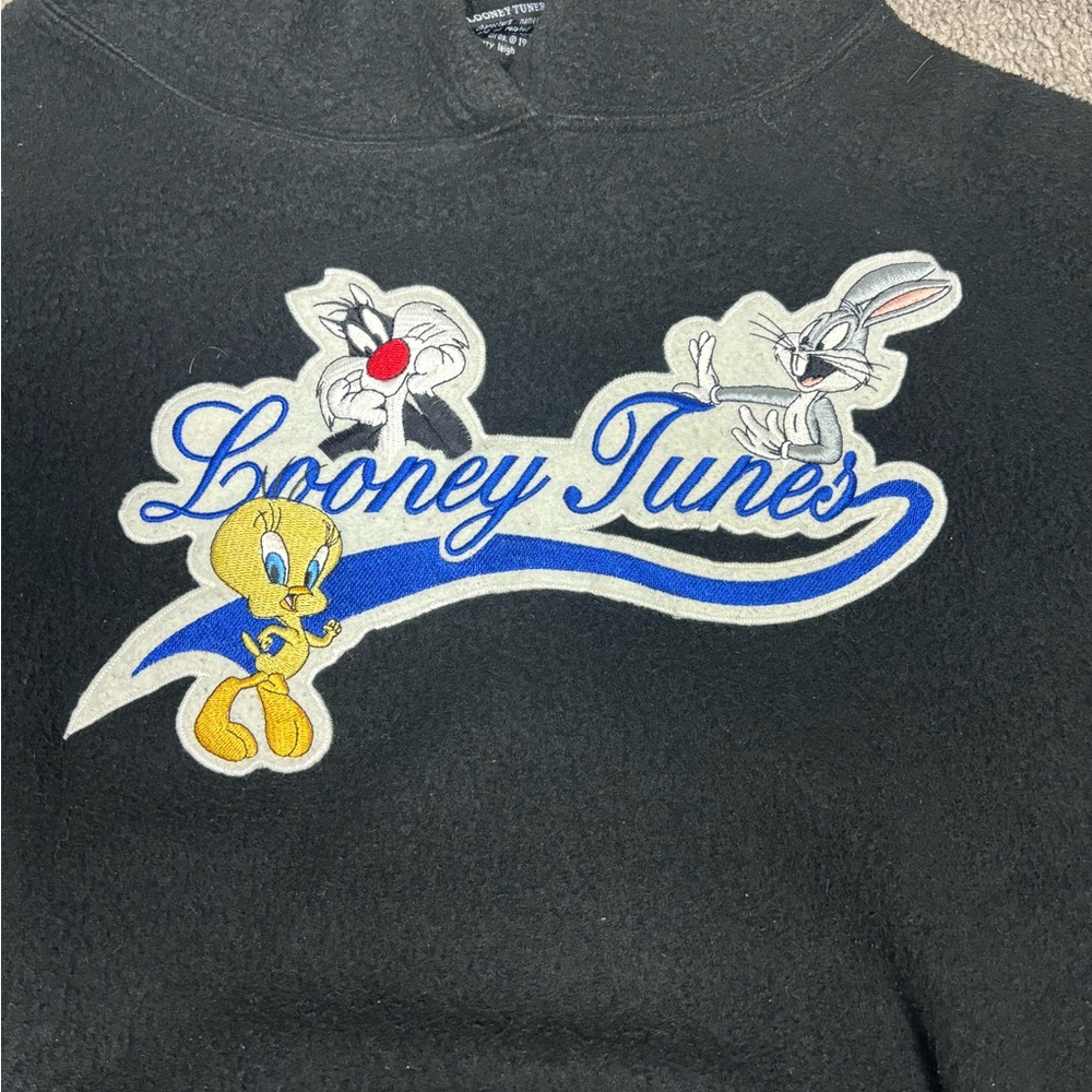 Vintage black 1996 fleece looney tunes hoodie‎ - Picture 2 of 5